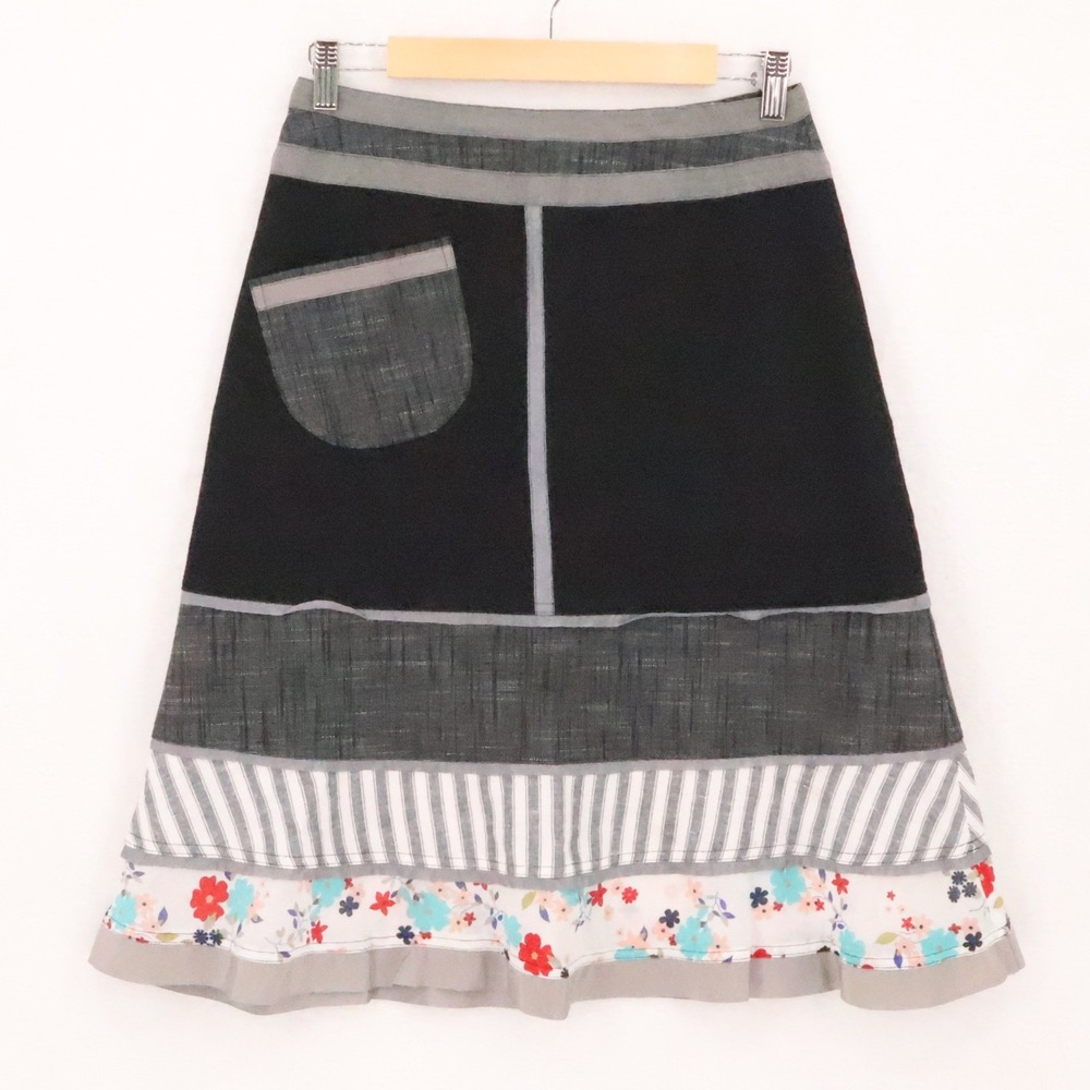 Neesh by D.A.R. Patchwork Skirt Womens Size S Lagenlook Y2K Twee Boho Artsy